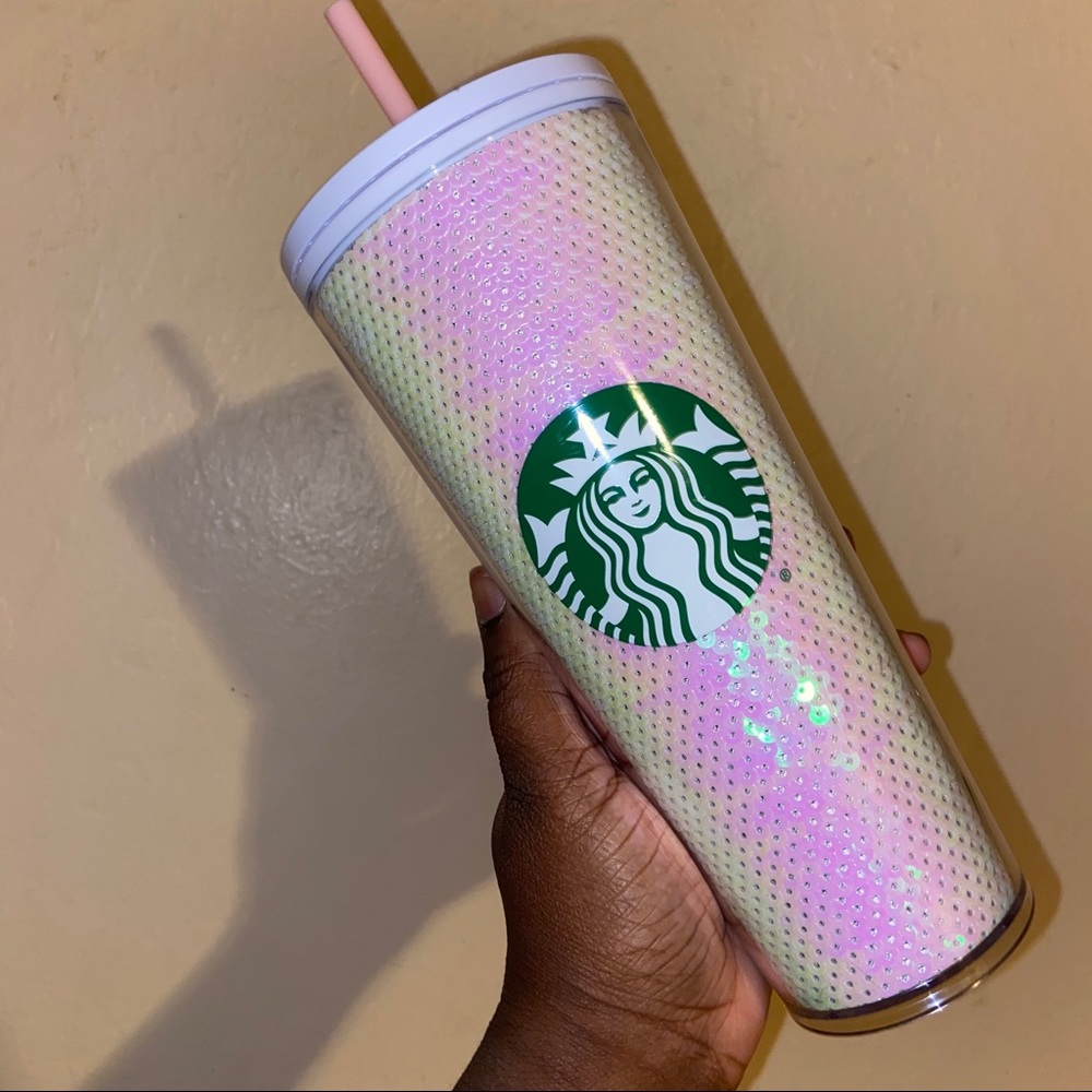 Starbucks Pink Iridescent Sequins Tumbler